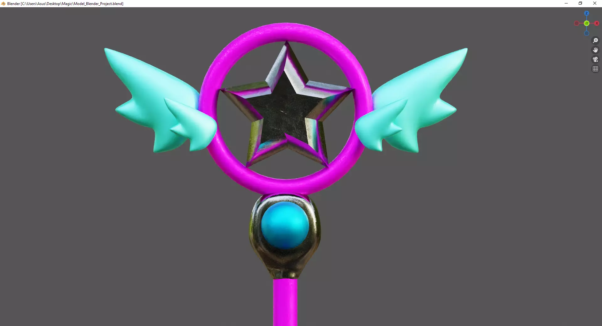 Magic Staff Toy Low-poly 3D model_0