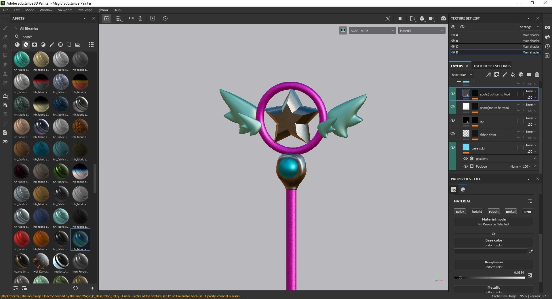Magic Staff Toy Low-poly 3D model_3