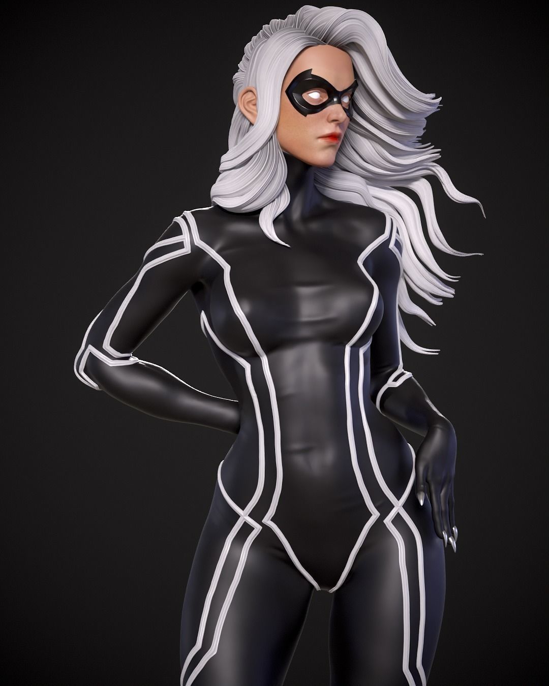 Black Cat print model 3D print model_9