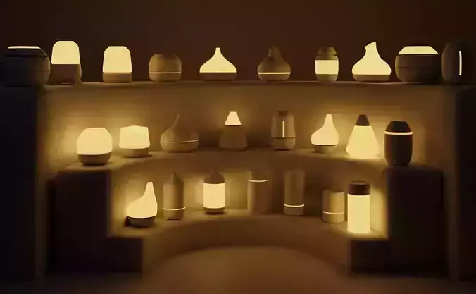 Humidifier Interior Decoration Assets Packages Low-poly 3D model