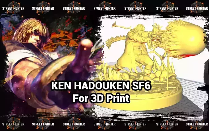 Ken Street Fighter 6 Hadouken 3D print model