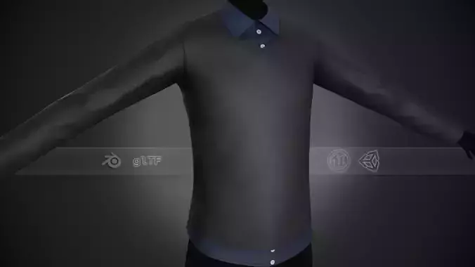 Sweater With a Shirt Style 3 Low-poly 3D model