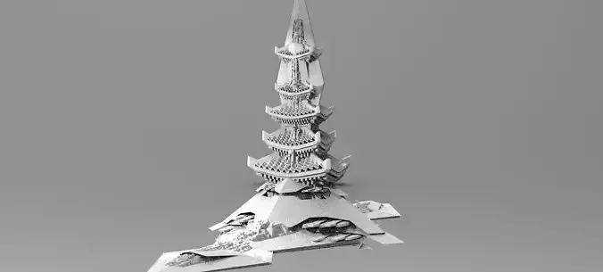 Cyberpunk Chancellor Tower 3D model