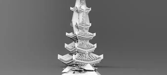 Cyberpunk Chancellor Tower 2 3D model