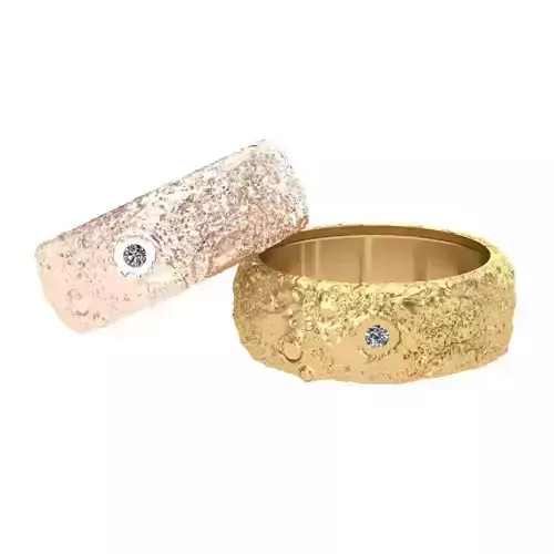 Eternity Rings Moon Surface of 18 Sizes