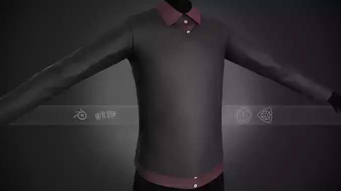 Sweater With a Shirt Style 4 Low-poly 3D model