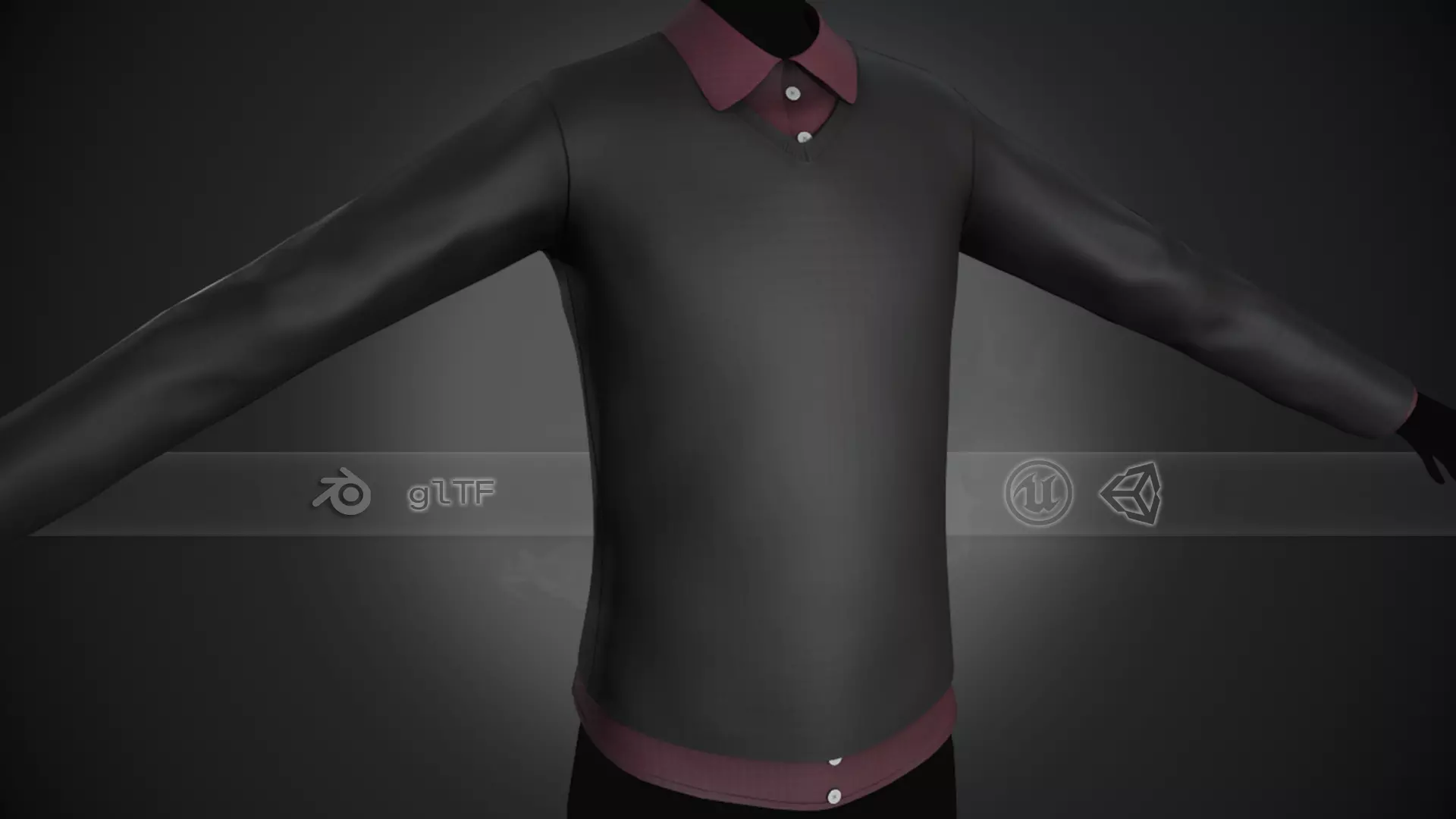 Sweater With a Shirt Style 4 Low-poly 3D model