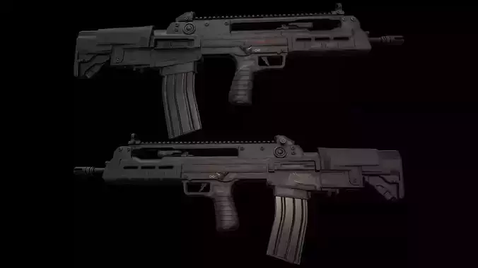 VHS-2 gun Low-poly 3D model