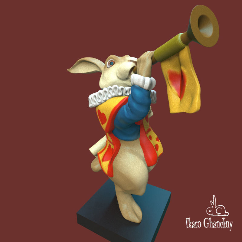  white rabbit 3D print model_2