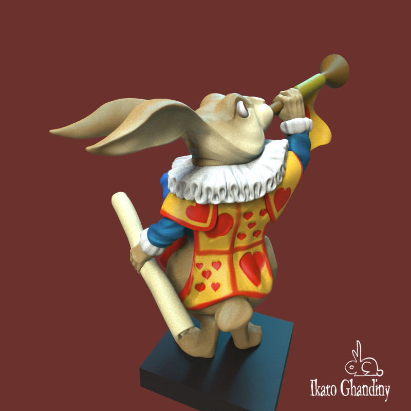  white rabbit 3D print model_3