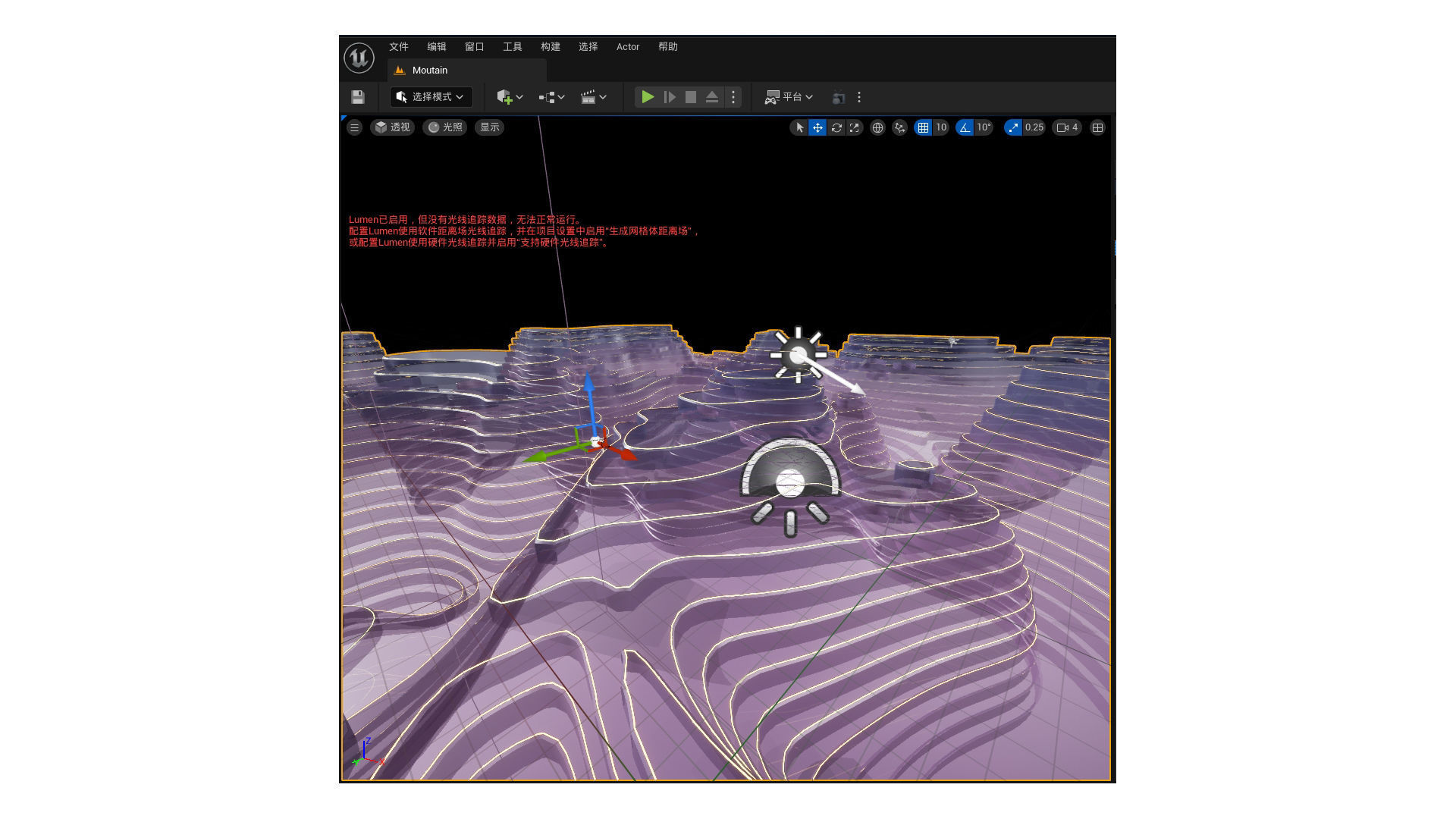 Technology abstract design mountains C4D UE5 3D model_4