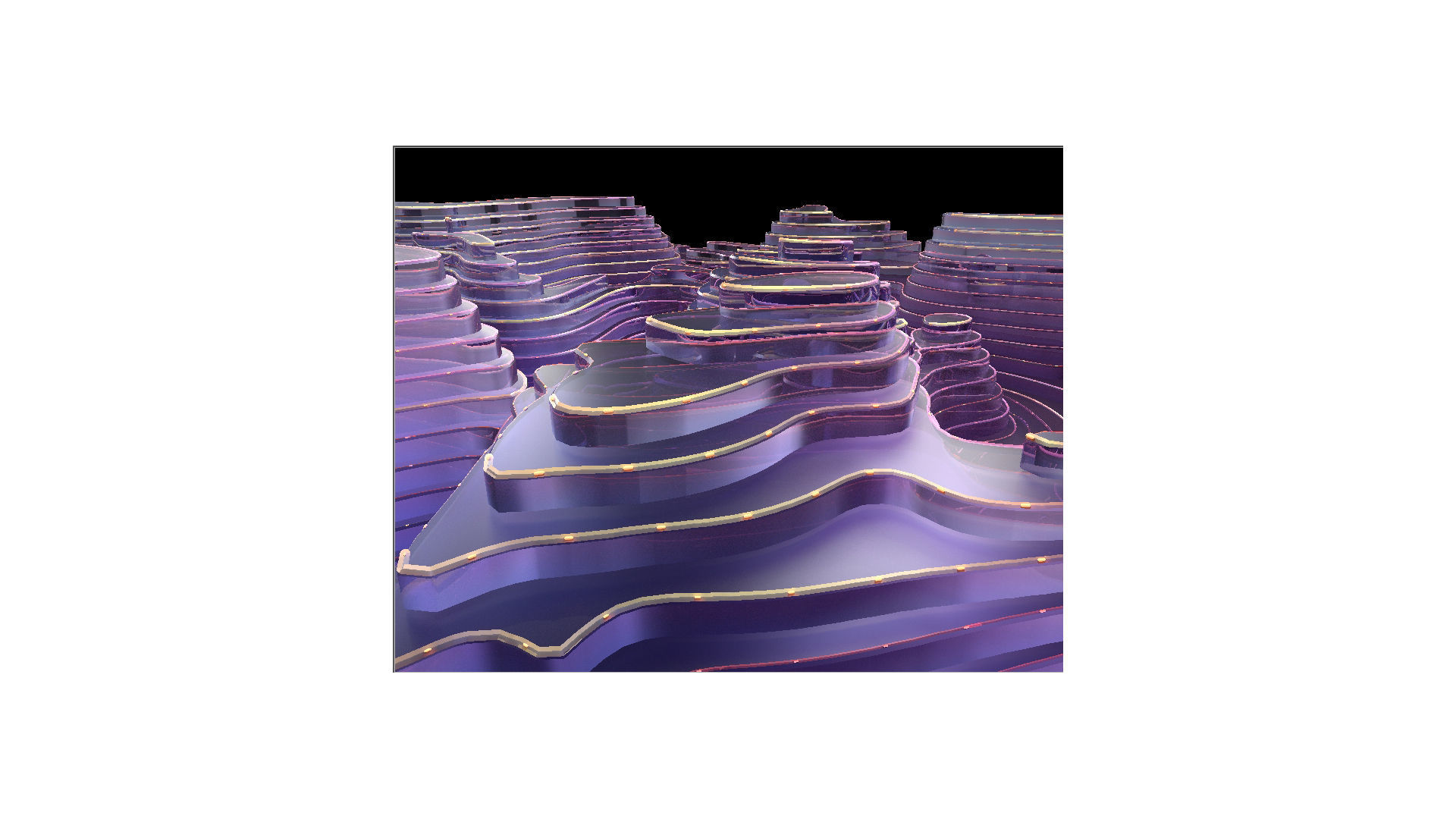 Technology abstract design mountains C4D UE5 3D model_3