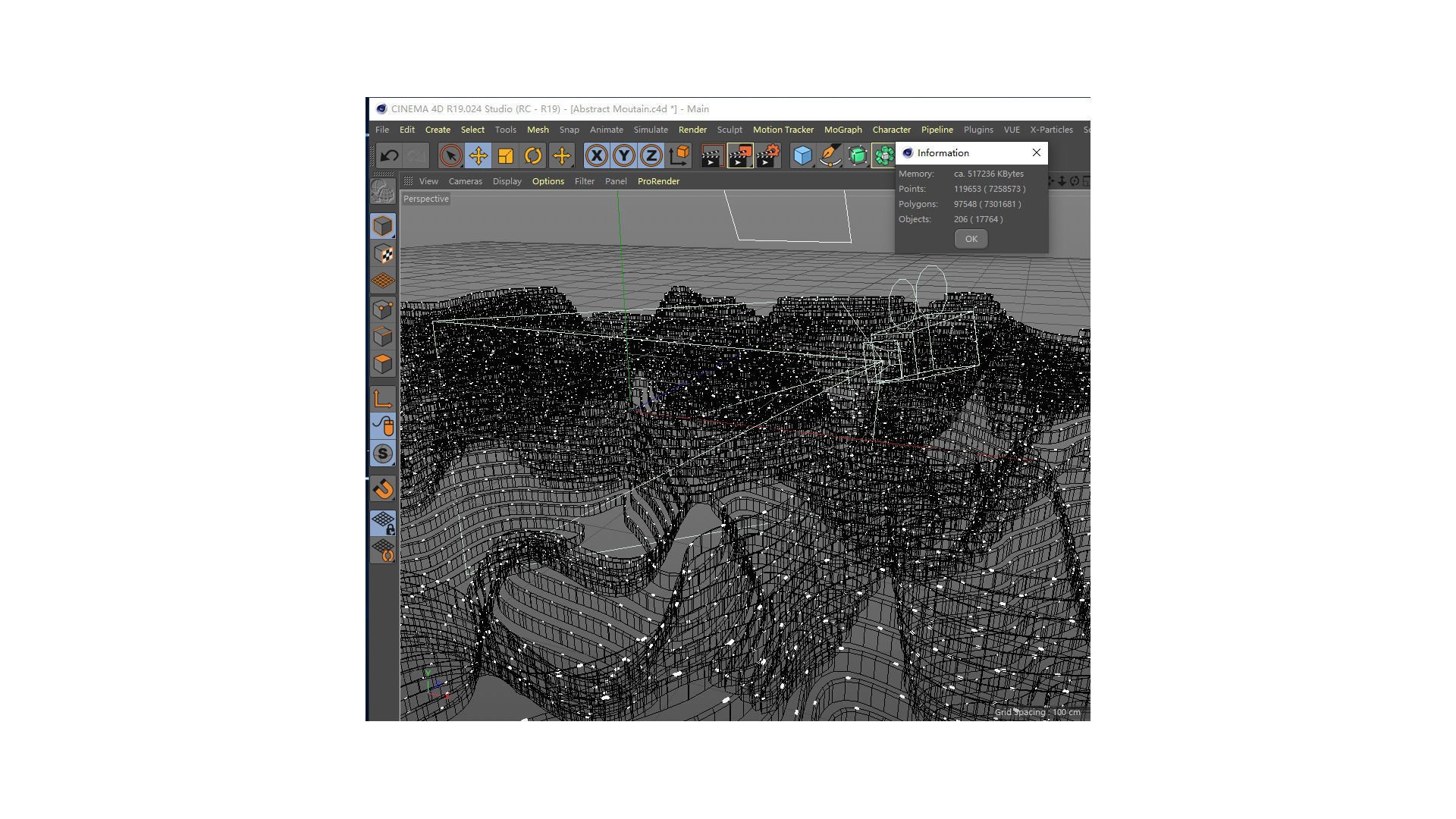 Technology abstract design mountains C4D UE5 3D model_7