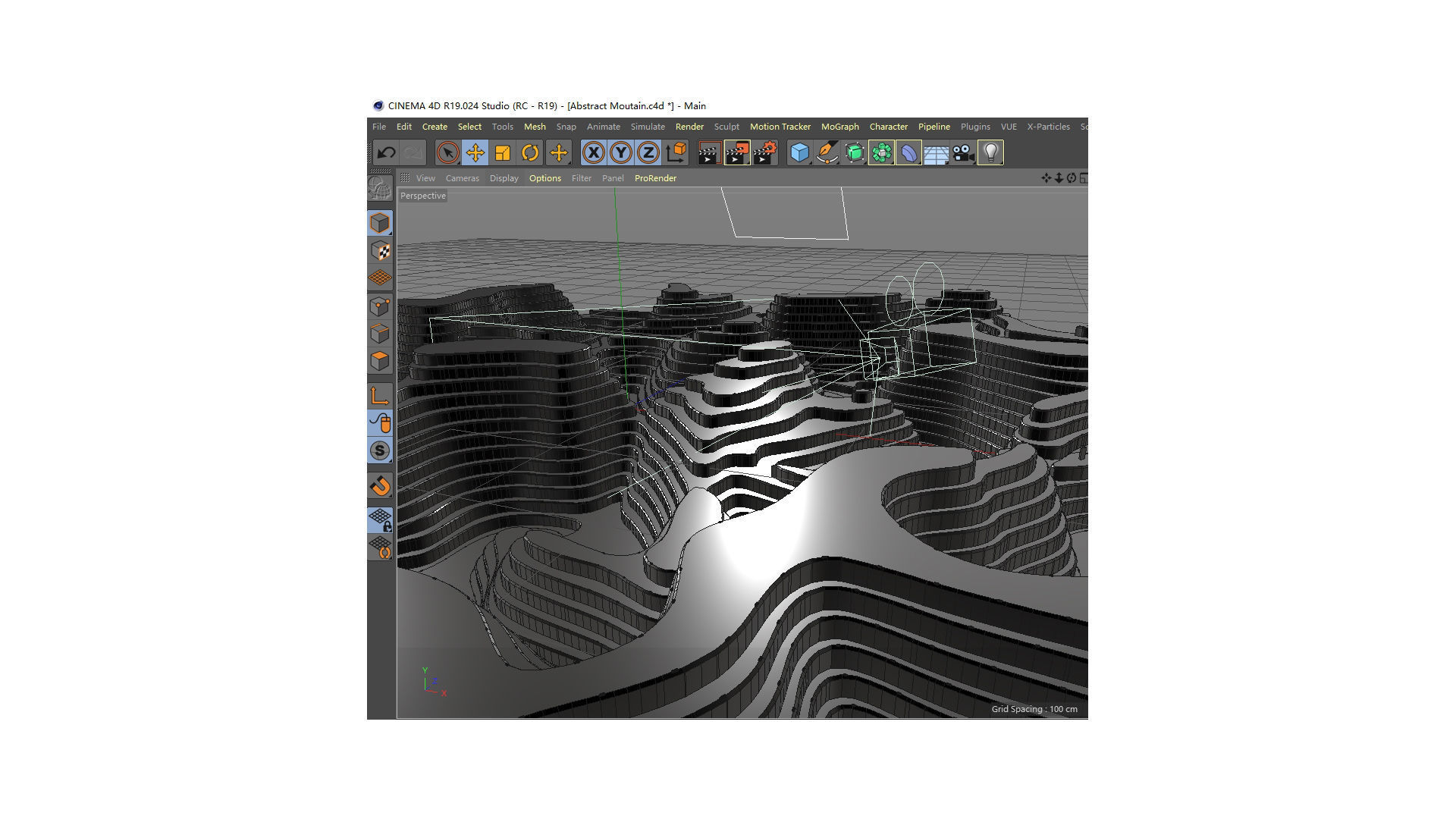 Technology abstract design mountains C4D UE5 3D model_8