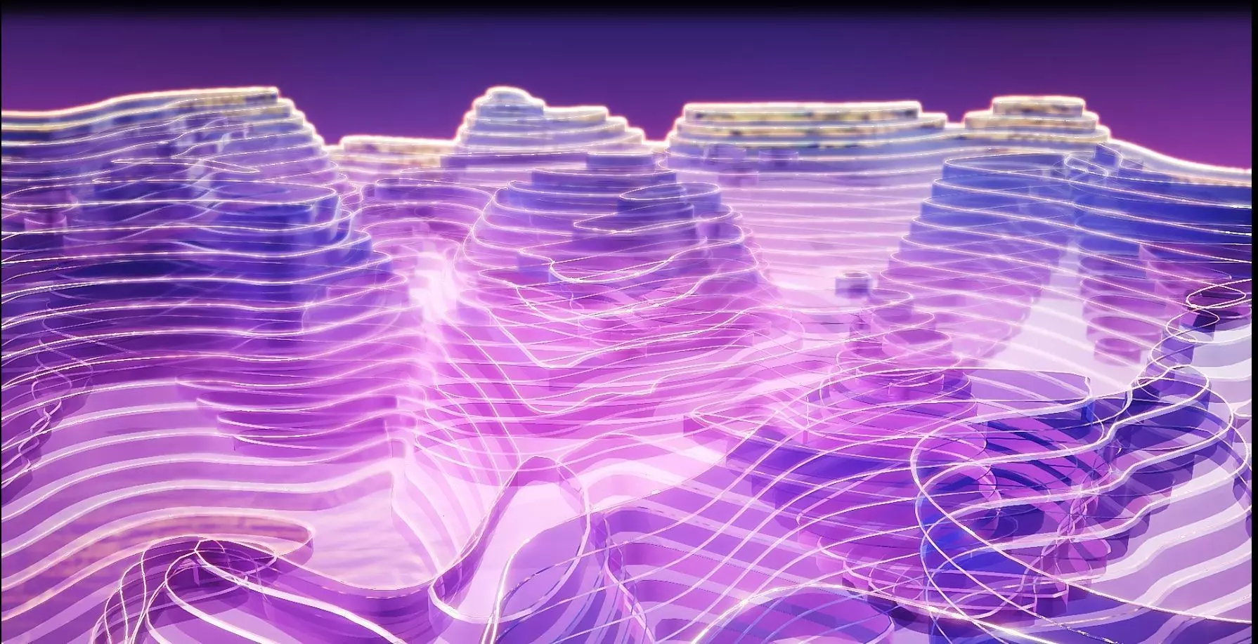 Technology abstract design mountains C4D UE5 3D model_0