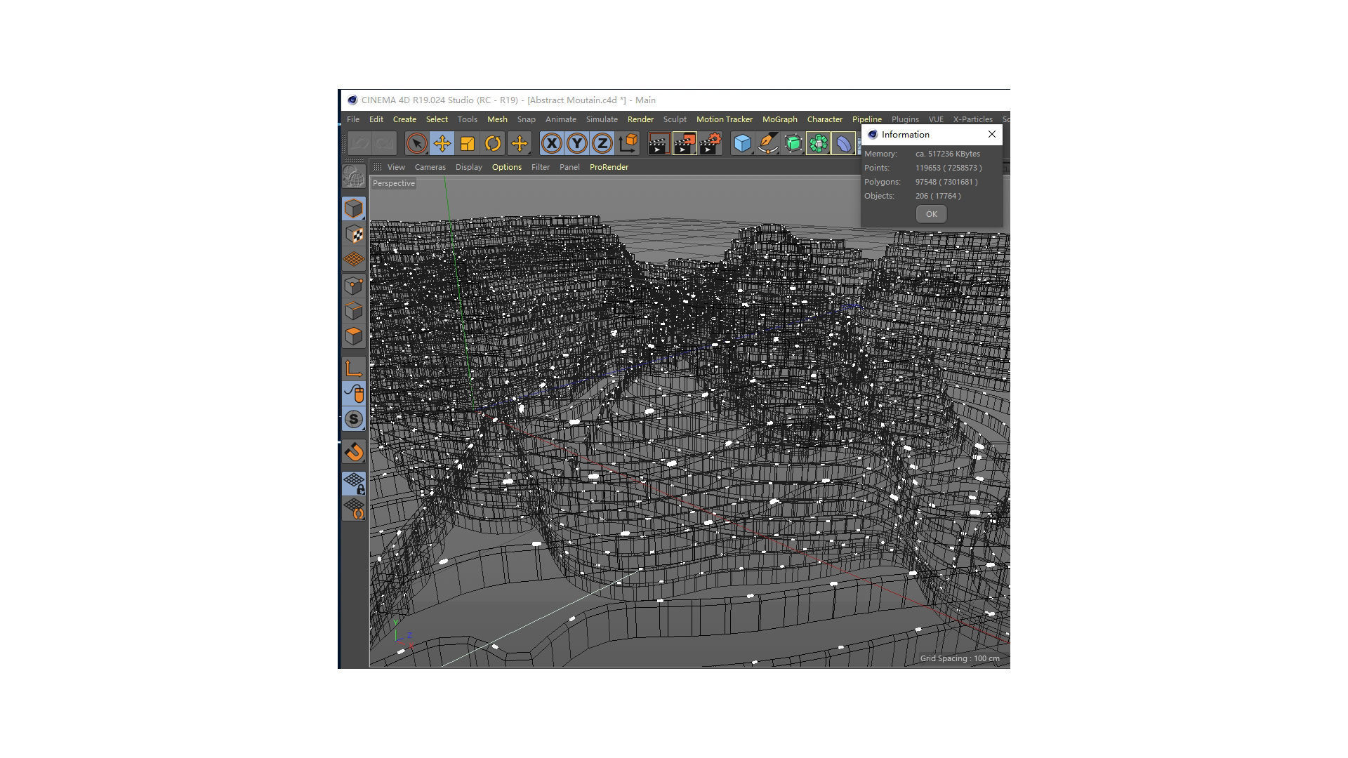 Technology abstract design mountains C4D UE5 3D model_6