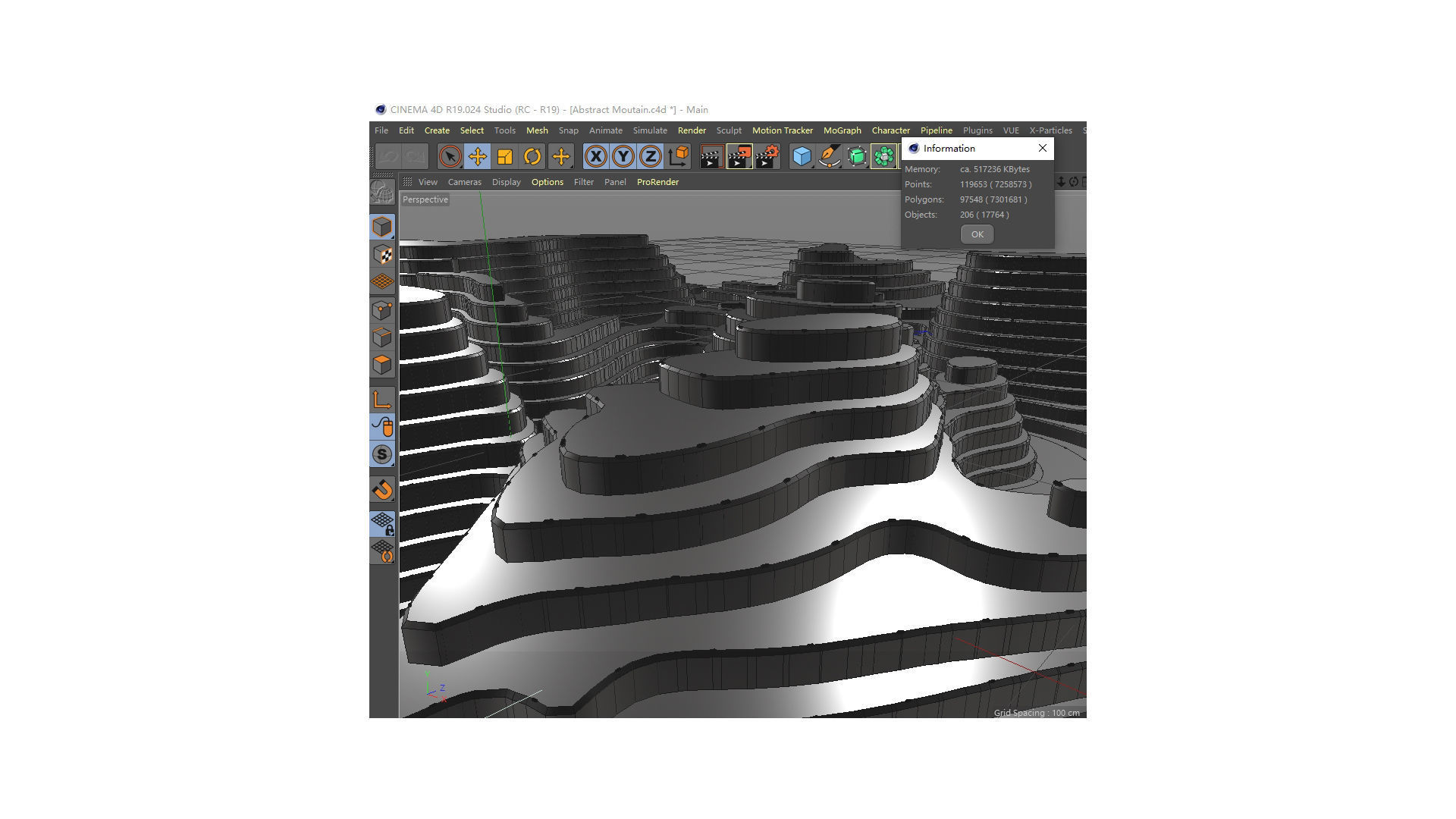 Technology abstract design mountains C4D UE5 3D model_5