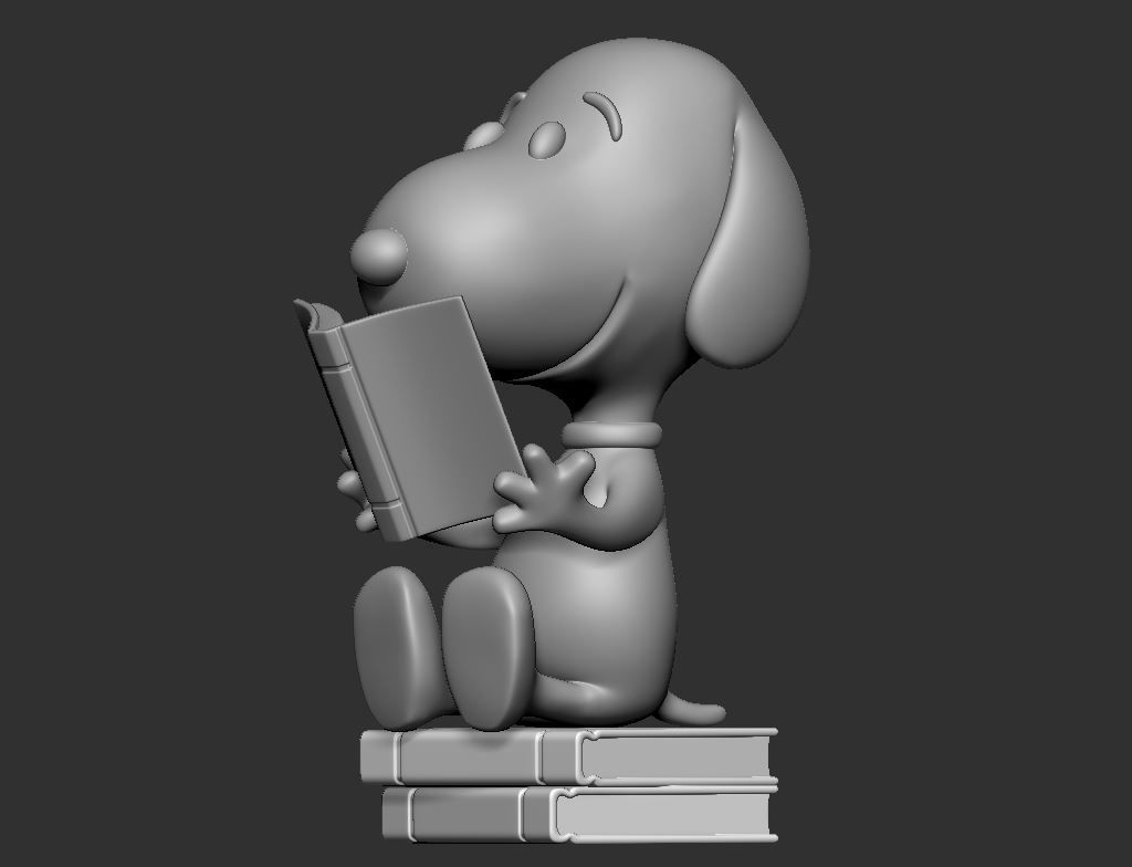 Snoopy Reader Decor 3D print model_5