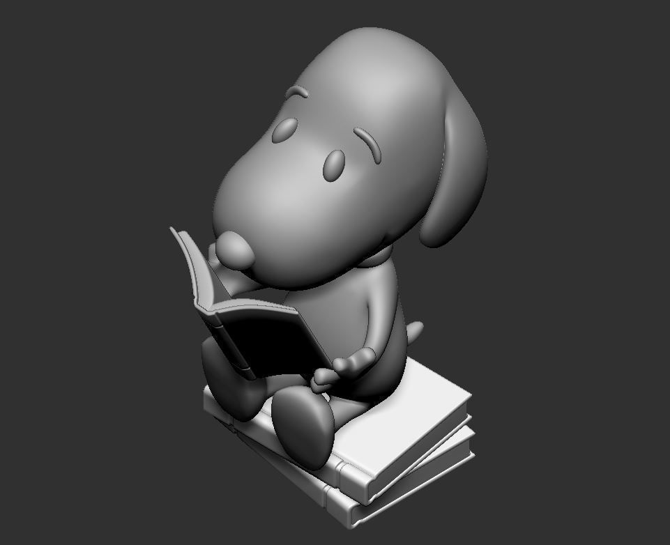Snoopy Reader Decor 3D print model_16