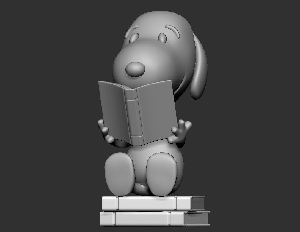 Snoopy Reader Decor 3D print model_3
