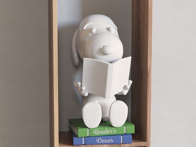 Snoopy Reader Decor 3D print model