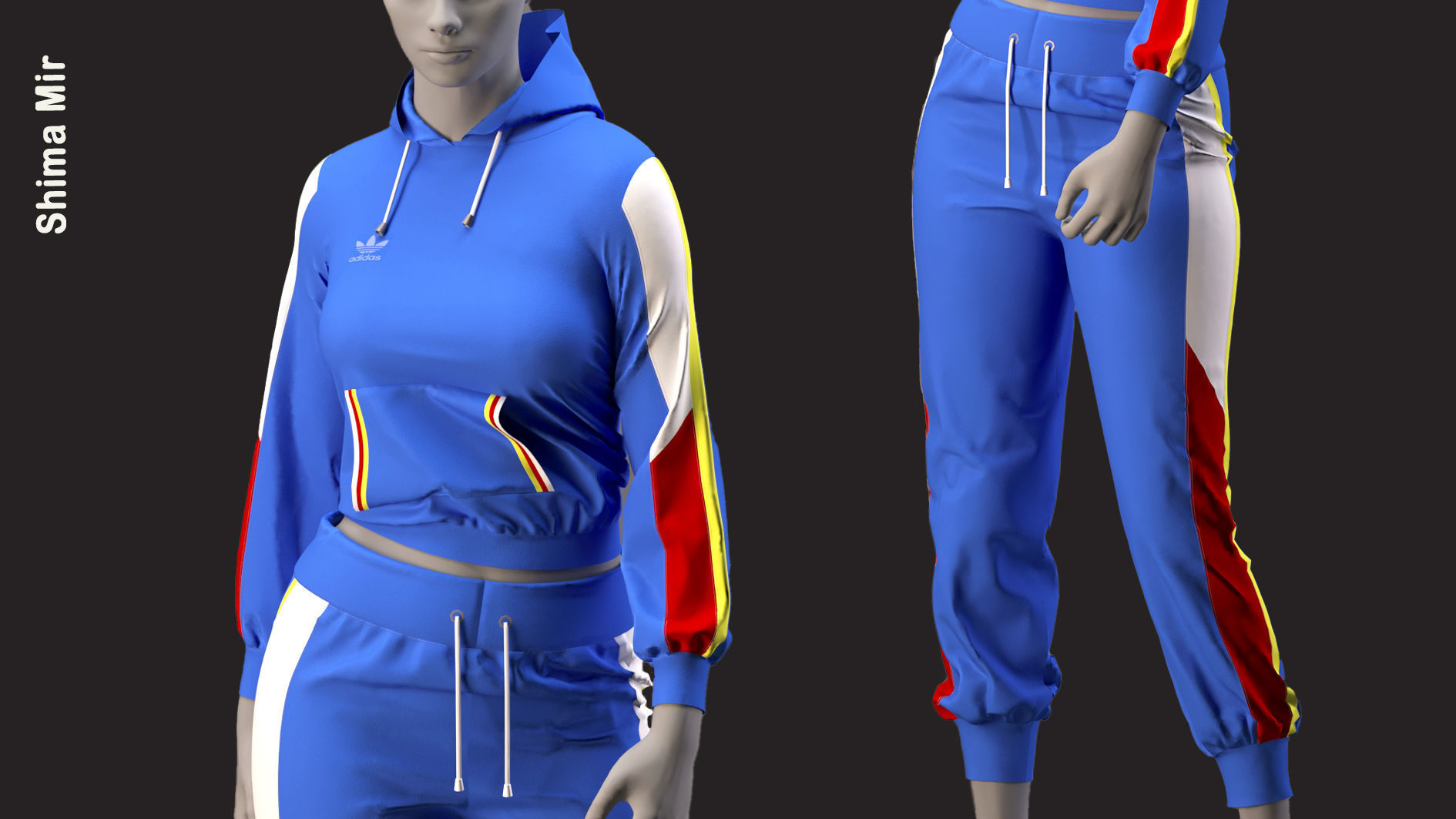  blue sportswear - outfit    -  ZPRG- FBX- OBJ- MTL -TEXTURES 3D model_5