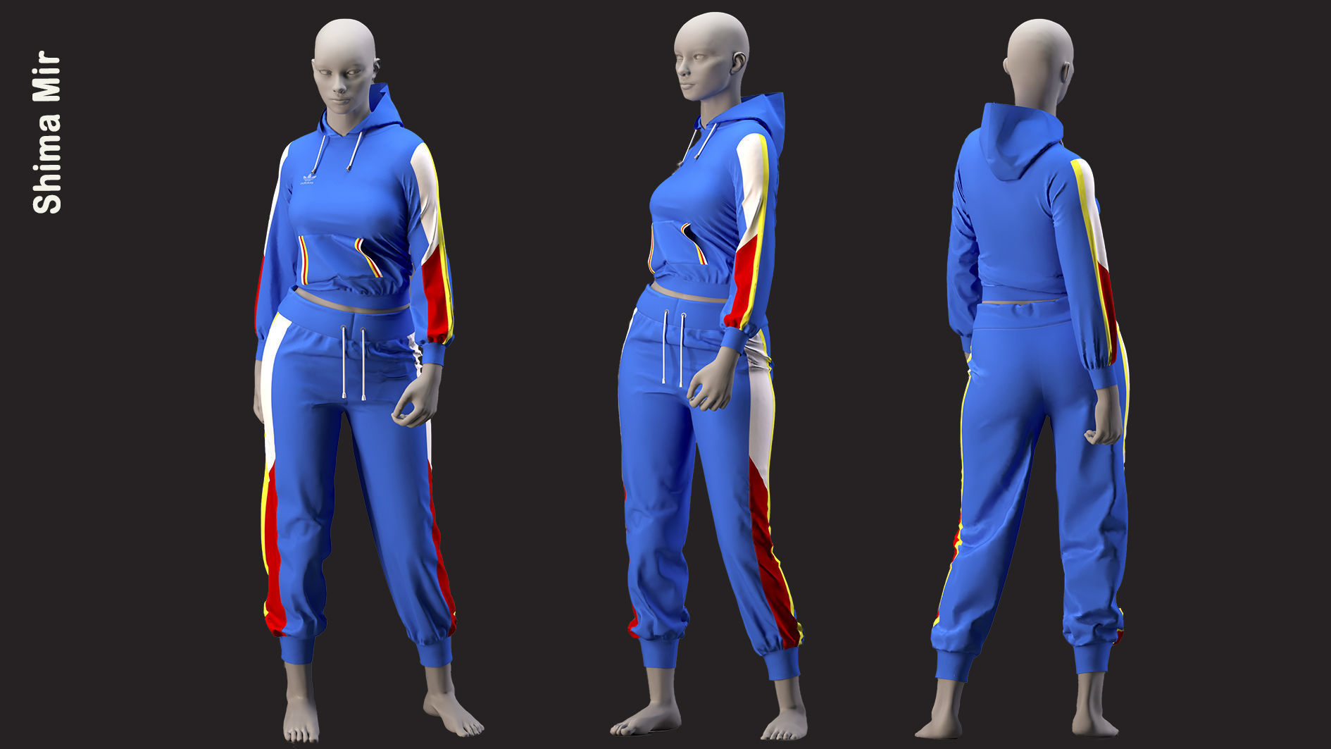  blue sportswear - outfit    -  ZPRG- FBX- OBJ- MTL -TEXTURES 3D model_4
