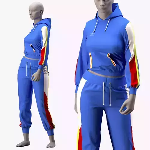  blue sportswear - outfit    -  ZPRG- FBX- OBJ- MTL -TEXTURES 3D model