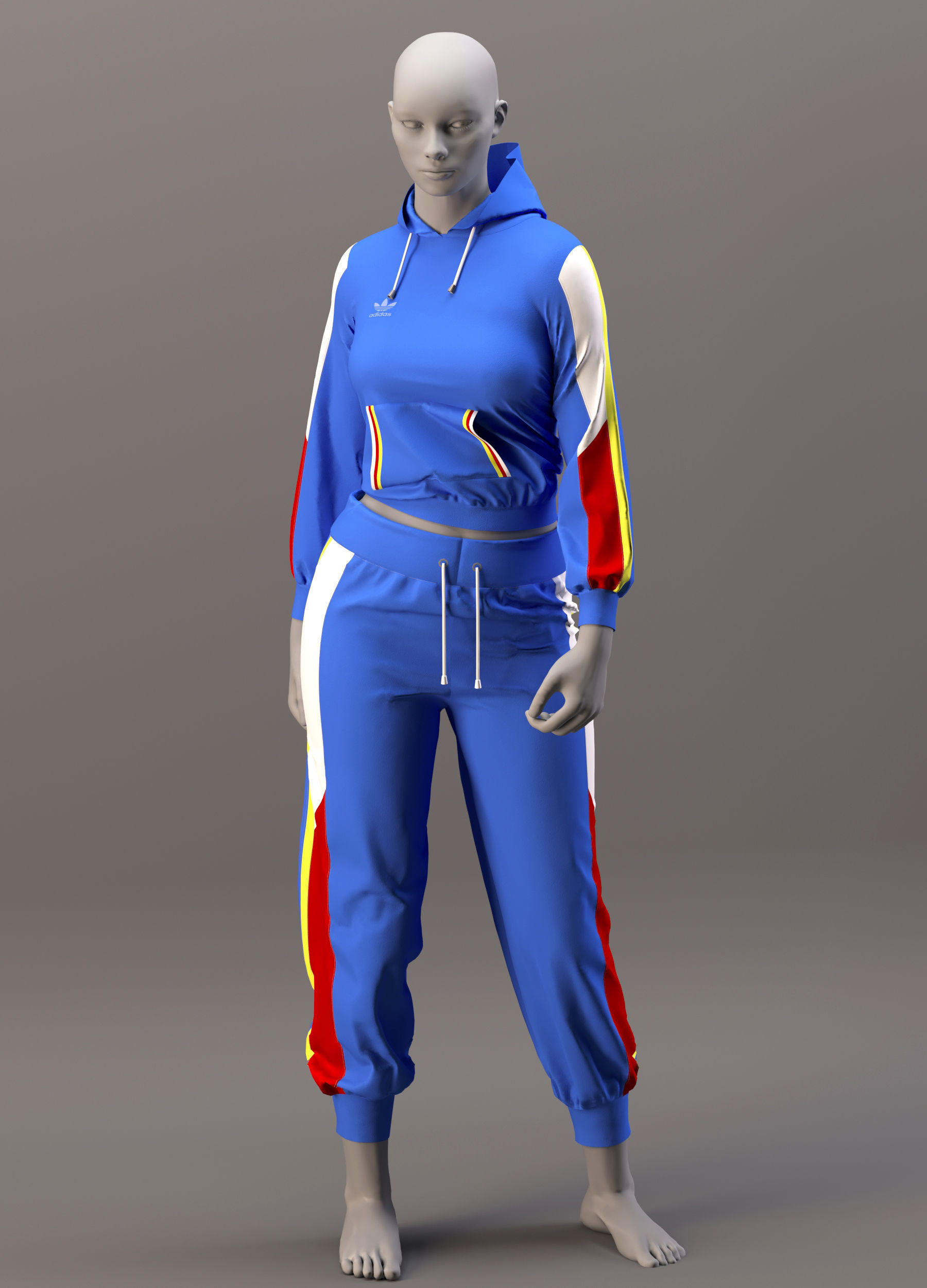  blue sportswear - outfit    -  ZPRG- FBX- OBJ- MTL -TEXTURES 3D model_6