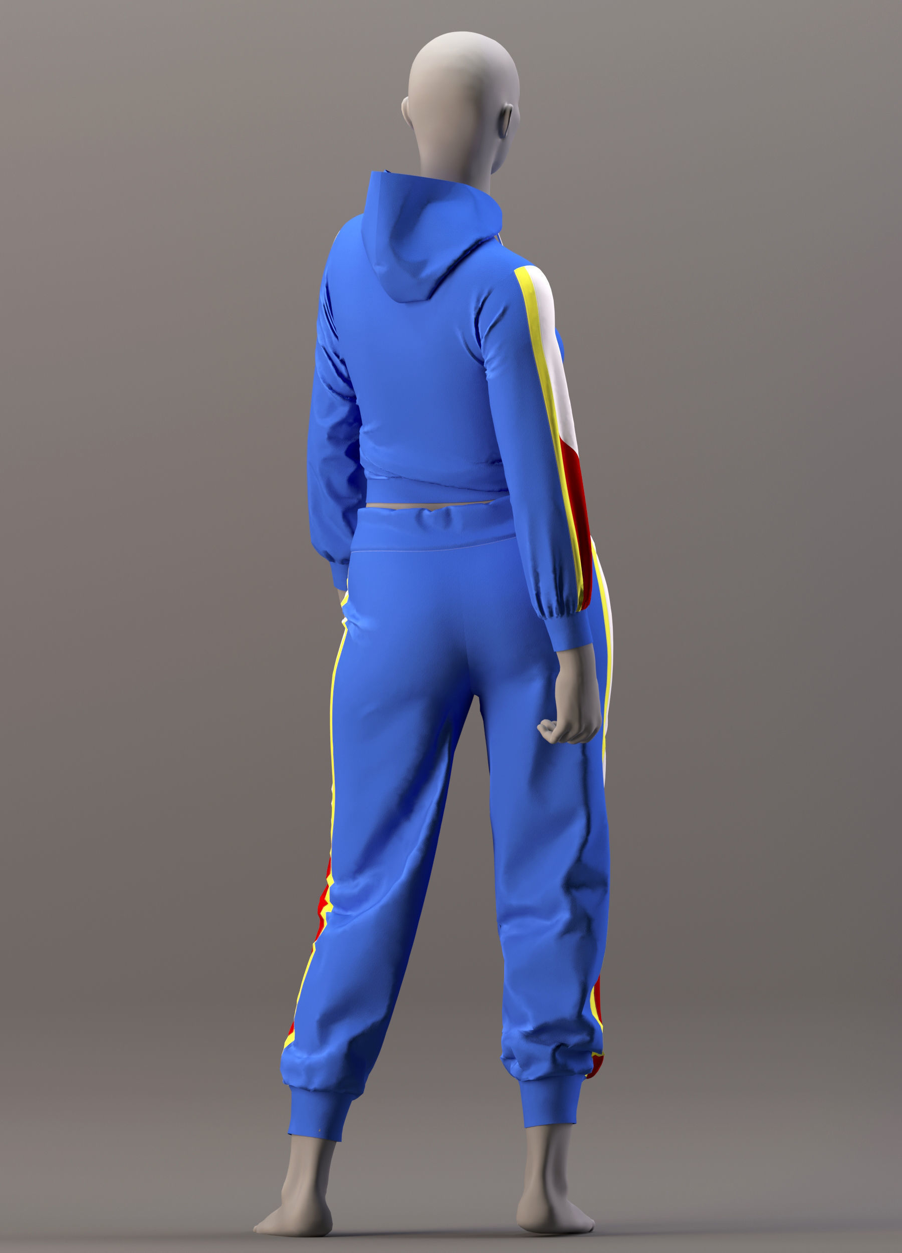  blue sportswear - outfit    -  ZPRG- FBX- OBJ- MTL -TEXTURES 3D model_8
