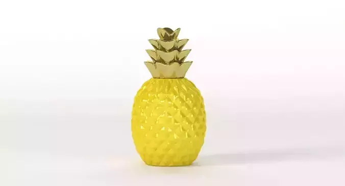 Elegant Ceramic Pineapple Centerpiece Decor 3D model