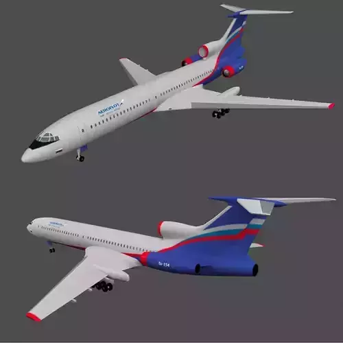 commercial airplane aeroflot tupolev 154
