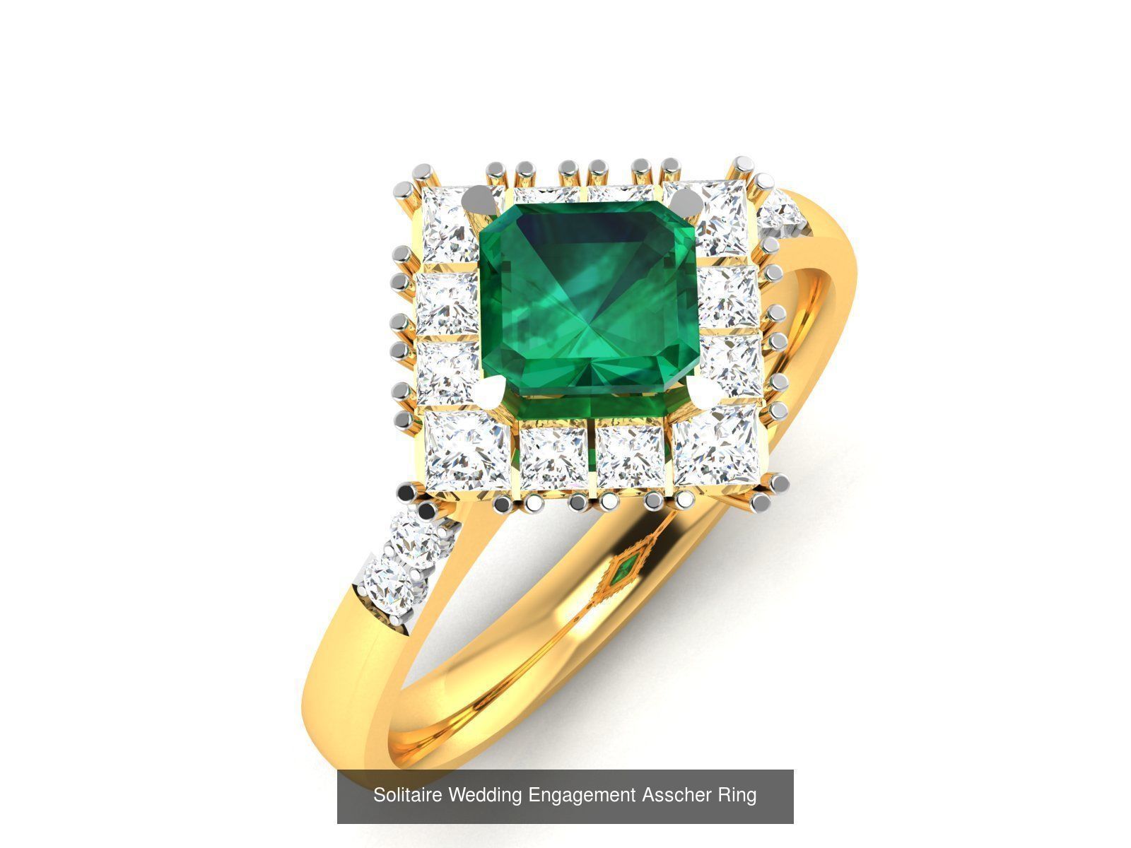11 Solitaire Wedding Engagement Asscher Rings Collection _9