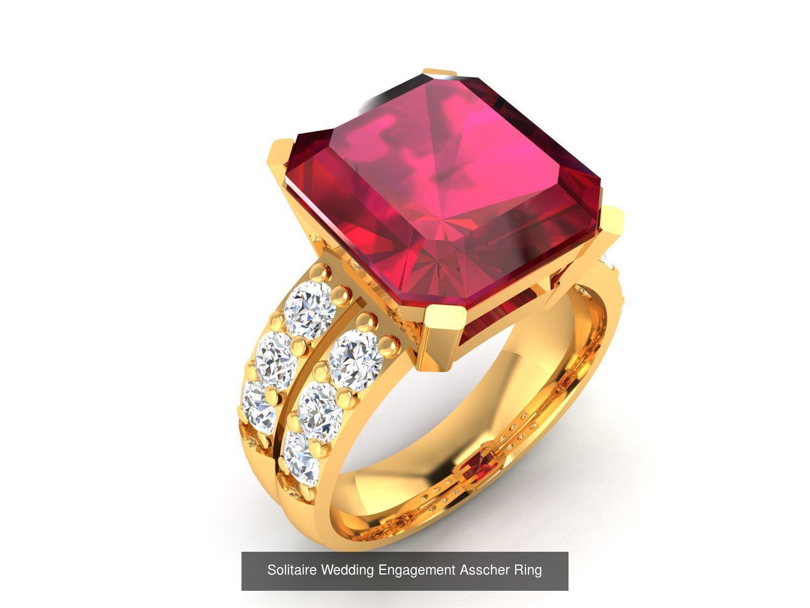 11 Solitaire Wedding Engagement Asscher Rings Collection _7