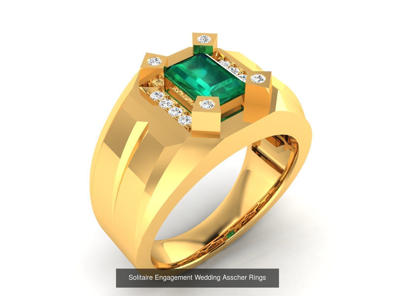 11 Solitaire Wedding Engagement Asscher Rings Collection _5