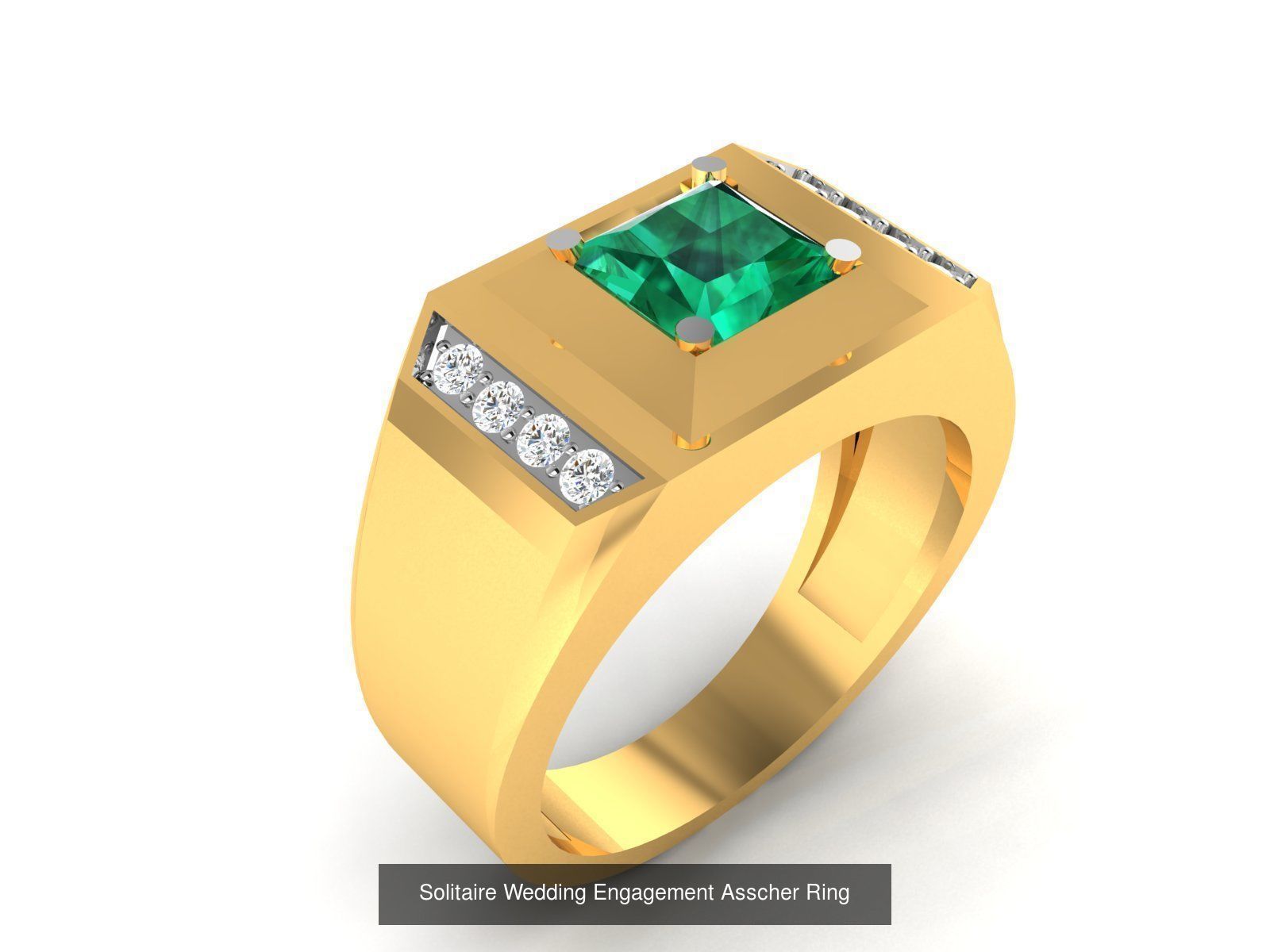 11 Solitaire Wedding Engagement Asscher Rings Collection _10