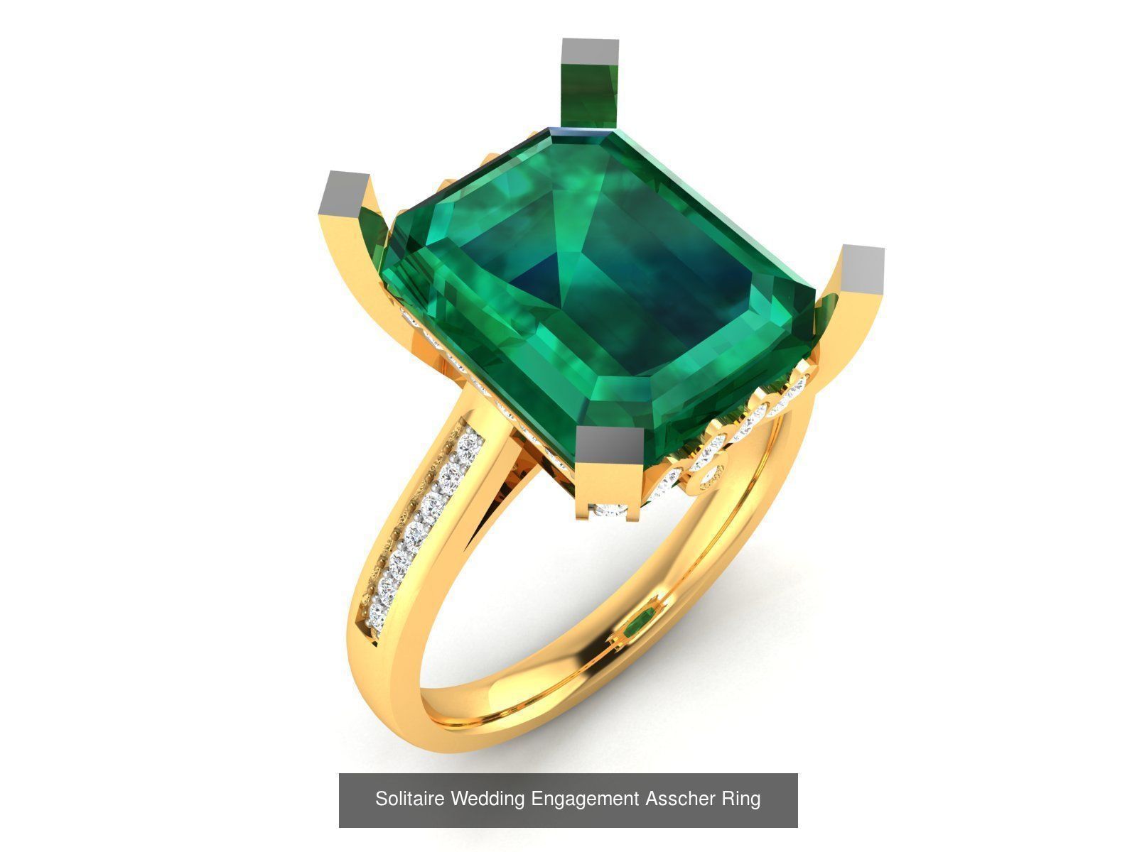 11 Solitaire Wedding Engagement Asscher Rings Collection _6