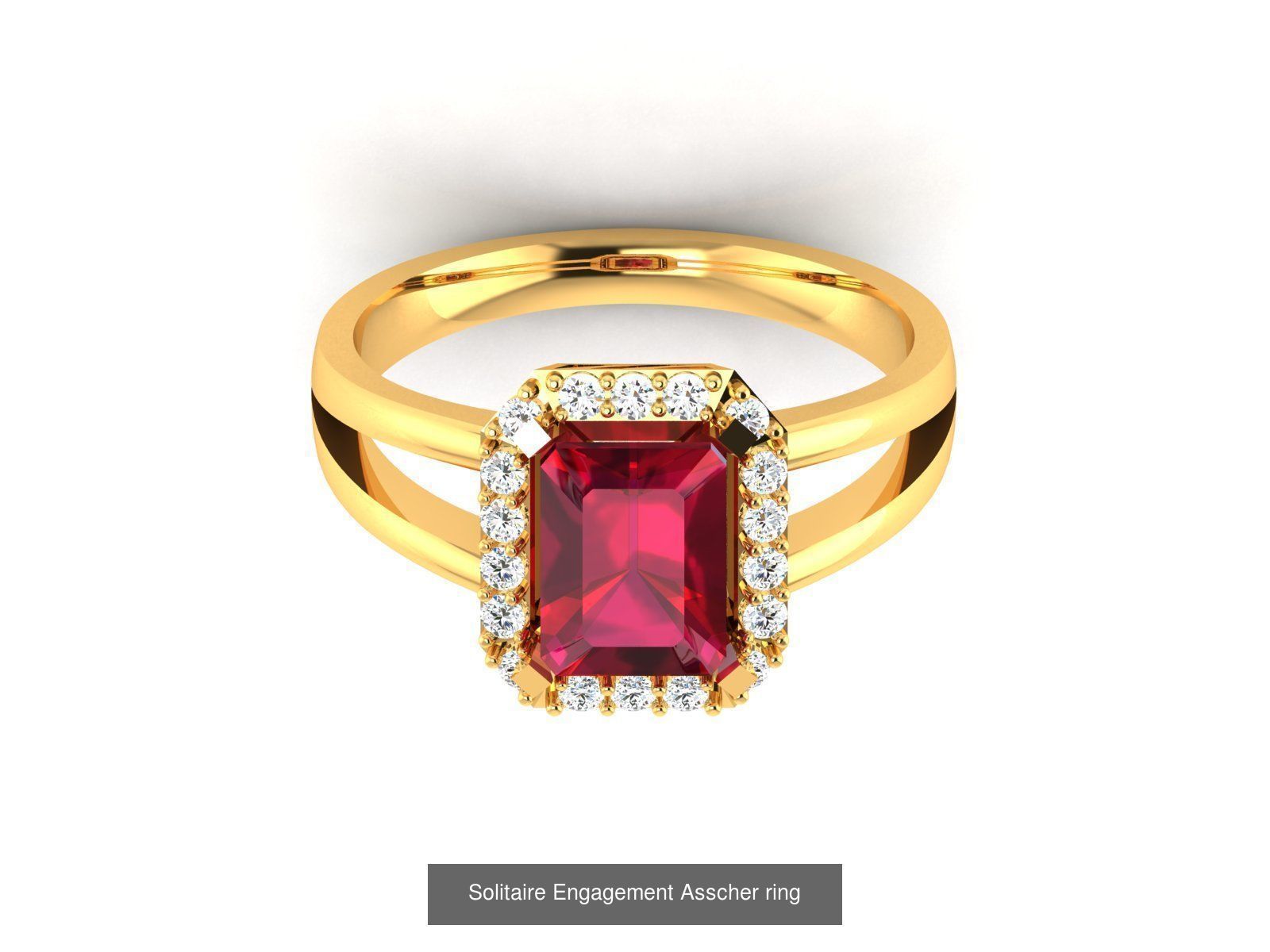 11 Solitaire Wedding Engagement Asscher Rings Collection _4