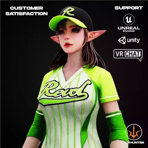EXCLUSIVE ELF HUNTER EDITION RIGGED CHARACTER ELF BASEBALL Low-poly 3D model