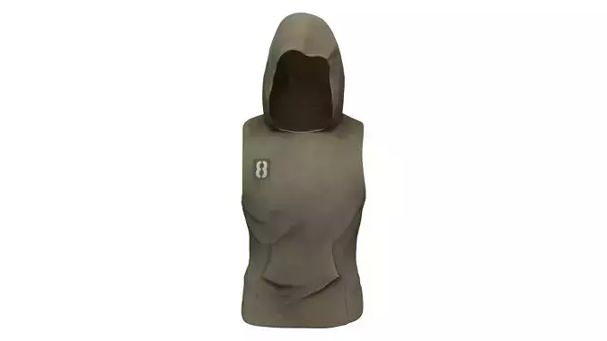 Hoodie Tank Top Bodybuilding Gym Workout Sleeveless Vest T-Shirt Low-poly 3D model