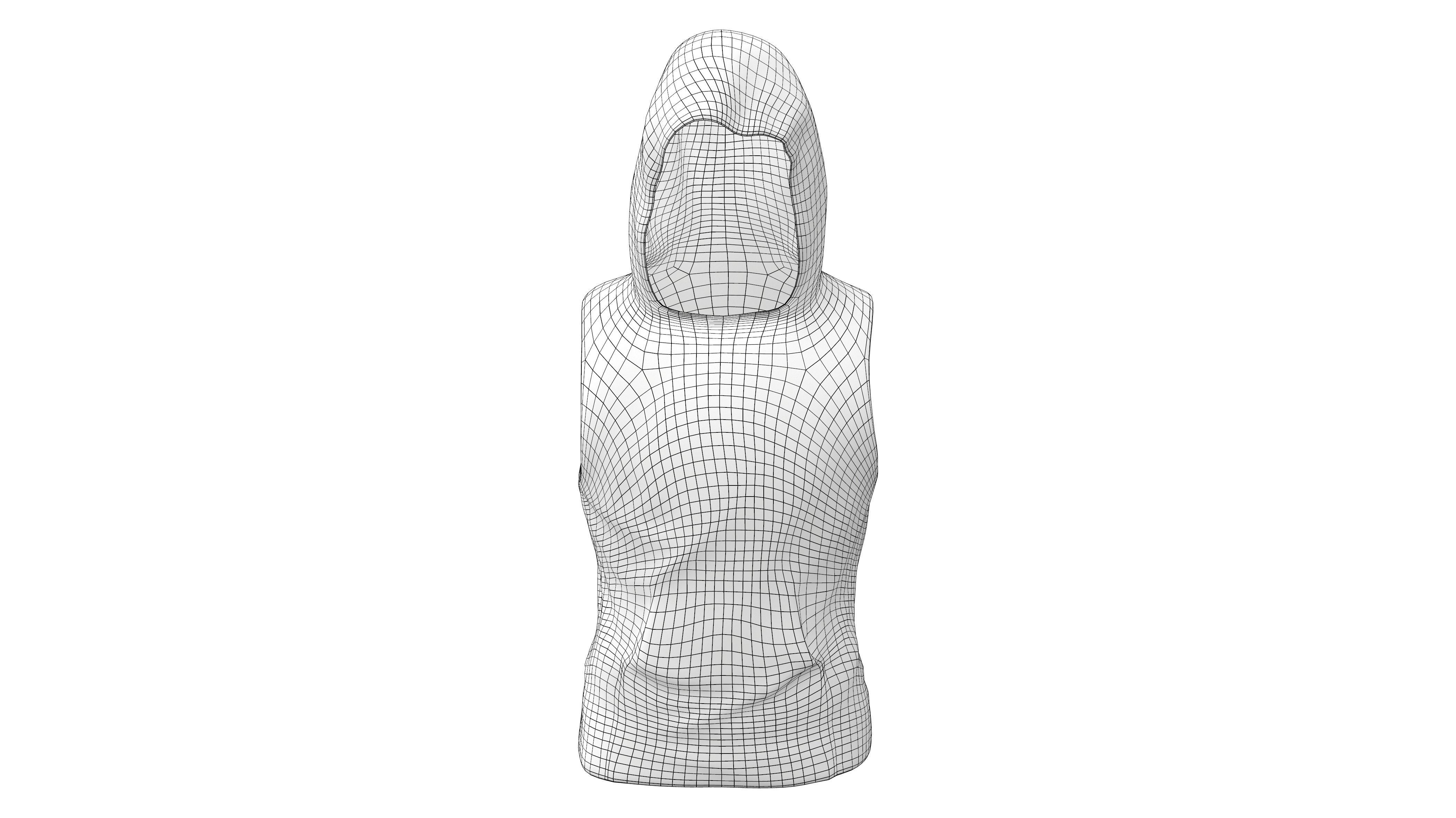 Hoodie Tank Top Bodybuilding Gym Workout Sleeveless Vest T-Shirt Low-poly 3D model_6