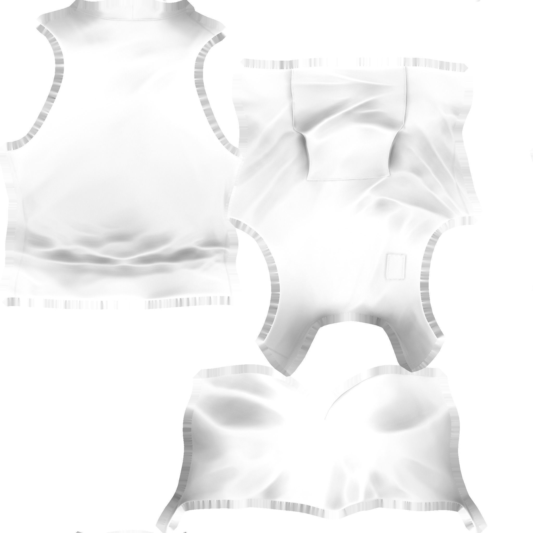 Hoodie Tank Top Bodybuilding Gym Workout Sleeveless Vest T-Shirt Low-poly 3D model_12