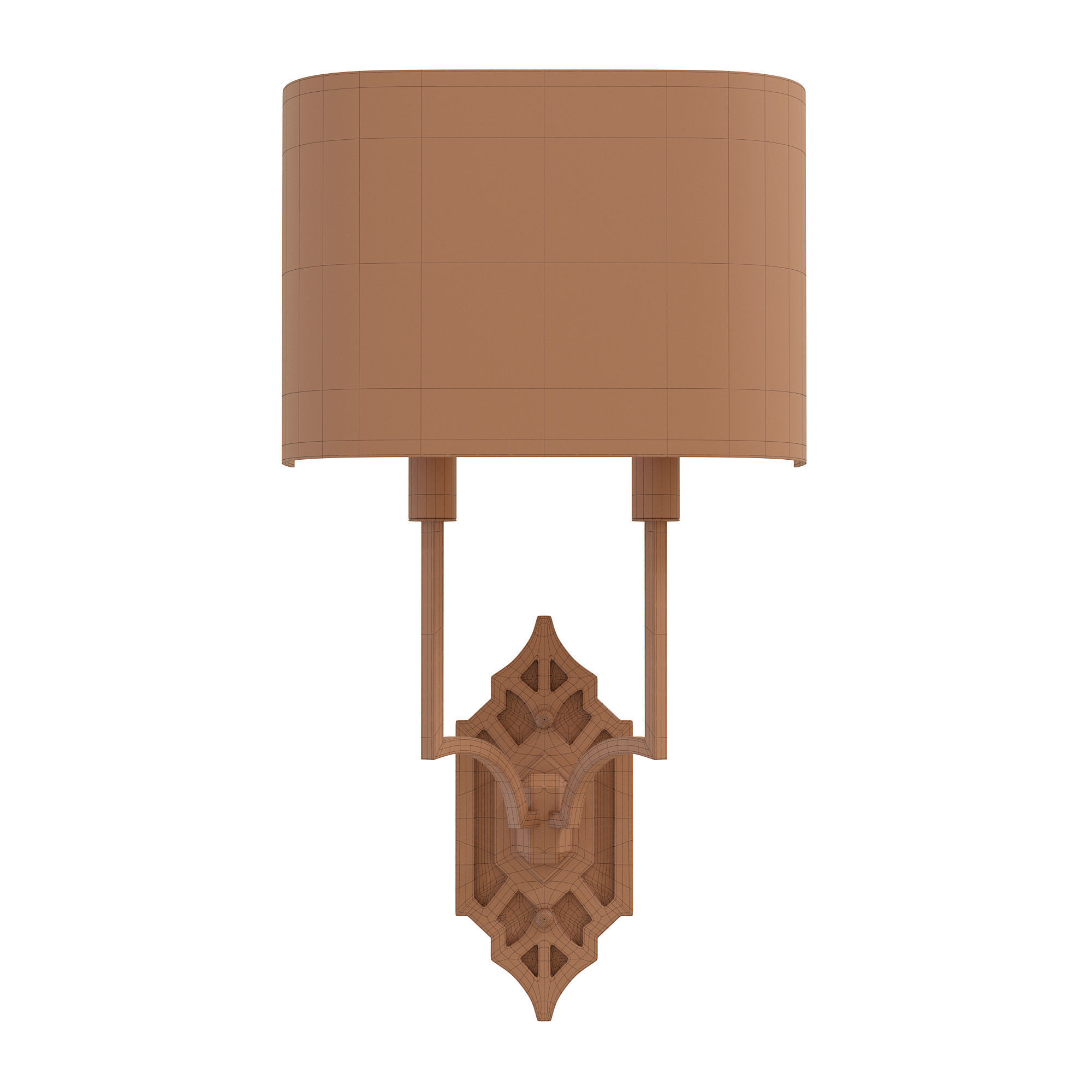 Silhouette Fretwork Sconce 3D model_2
