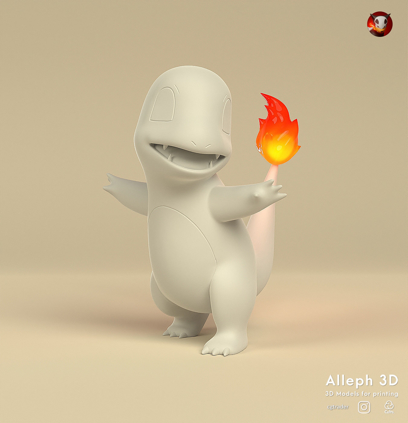 Pokemon charmander 3D print model_1