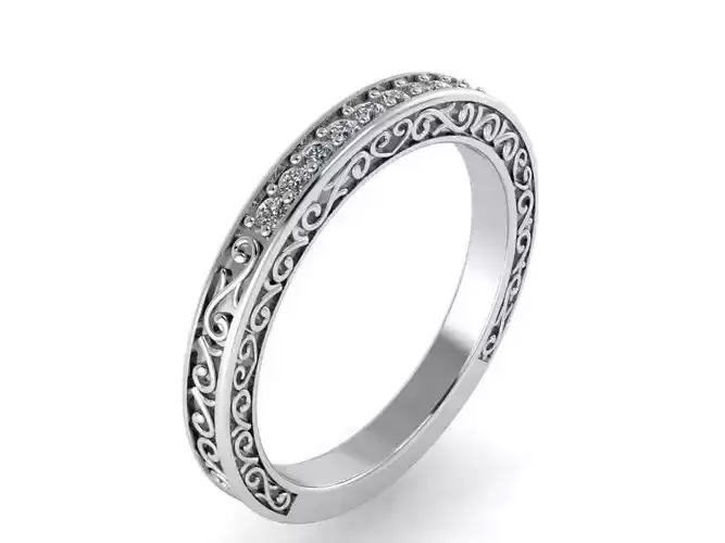 Textured diamond ring 2251 3D print model 