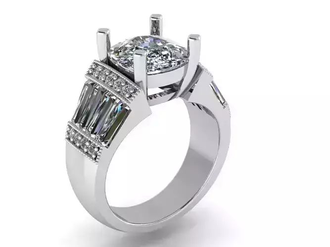 Round stone diamond ring 2252 3D print model