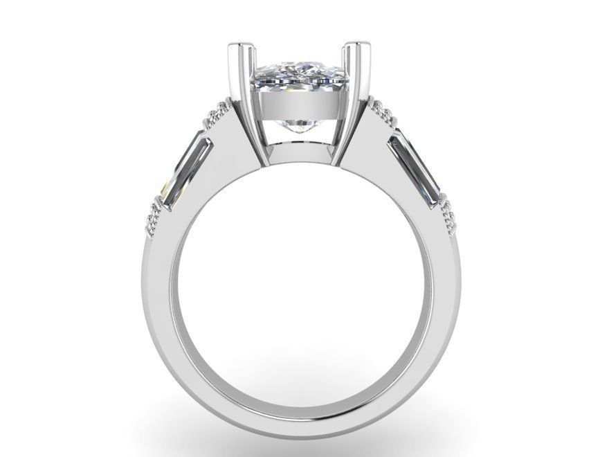 Round stone diamond ring 2252 3D print model 3D print model_2