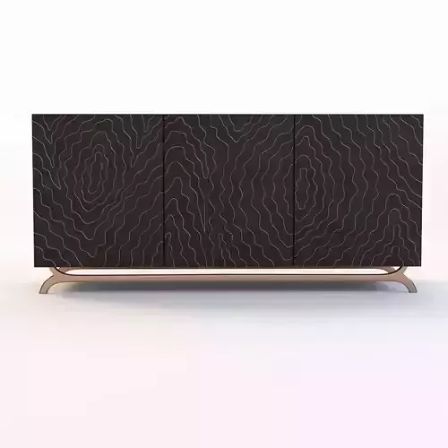 FAUX BOIS THREE DOOR CONSOLE