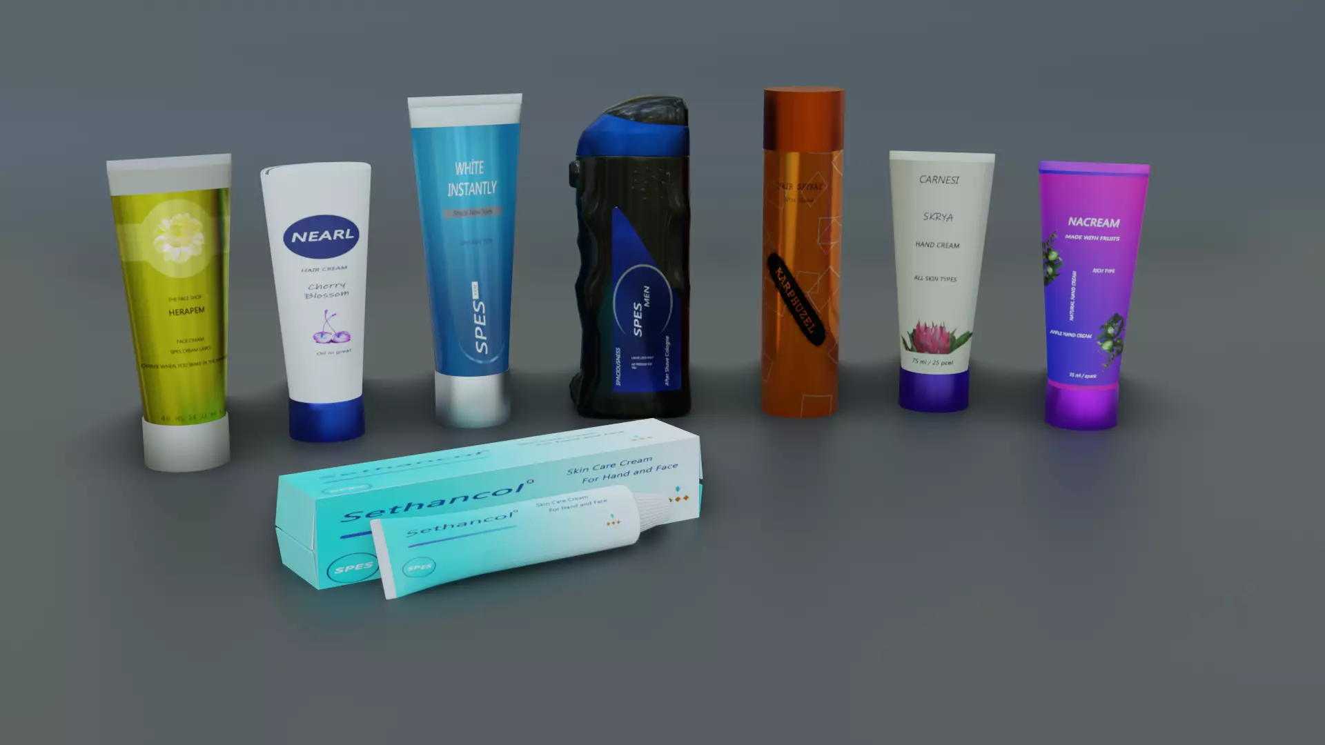 Cosmetic bottle Free low-poly 3D model_0