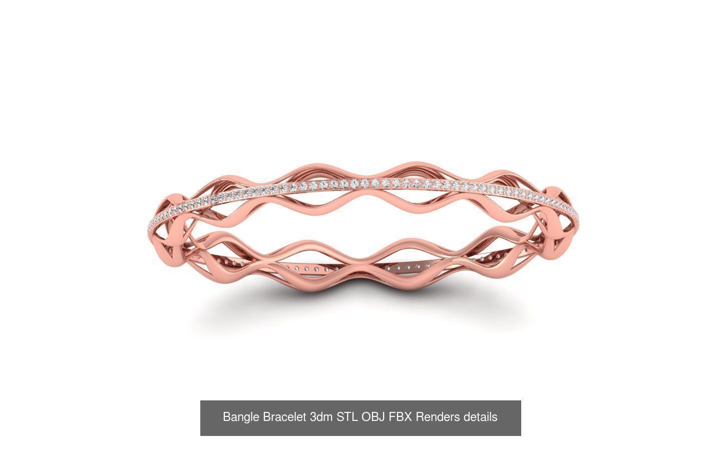 67 Women Bracelet Bangle 3dm STL OBJ FBX Details Collection _41